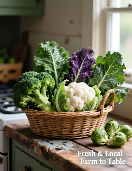 Broccoli, Kale, and Cauliflower