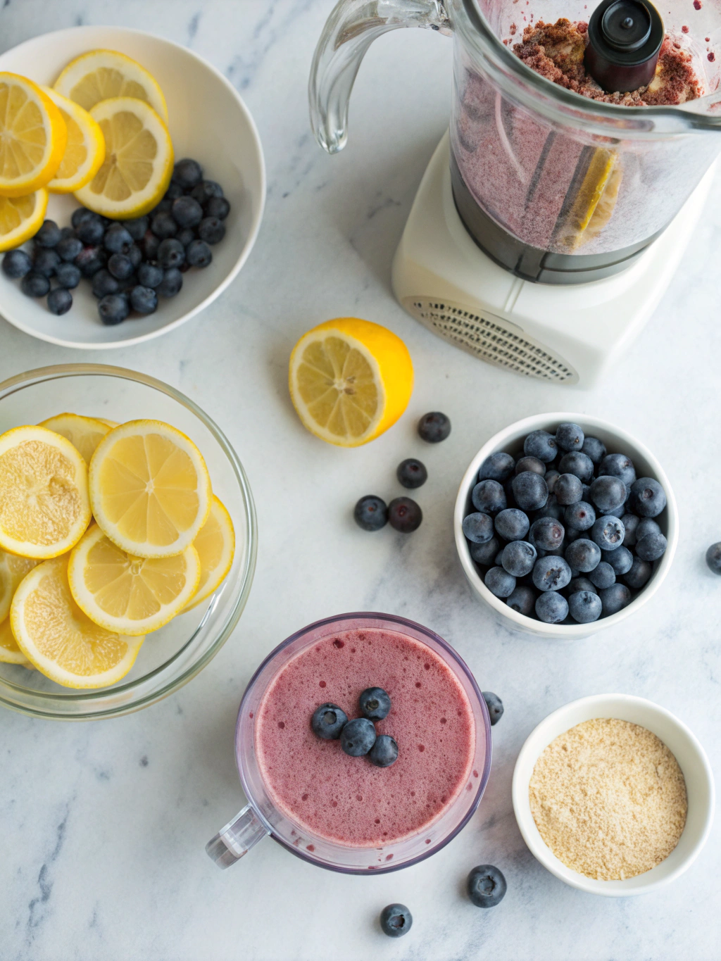 Lemon-Blueberry Smoothie preparing steps