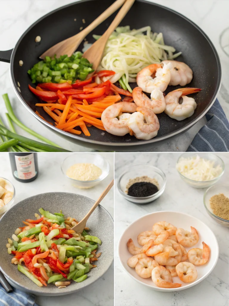 Shrimp Stir Fry preparing steps
