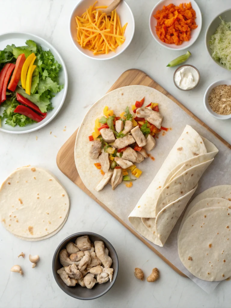 Chicken Wraps preparing steps