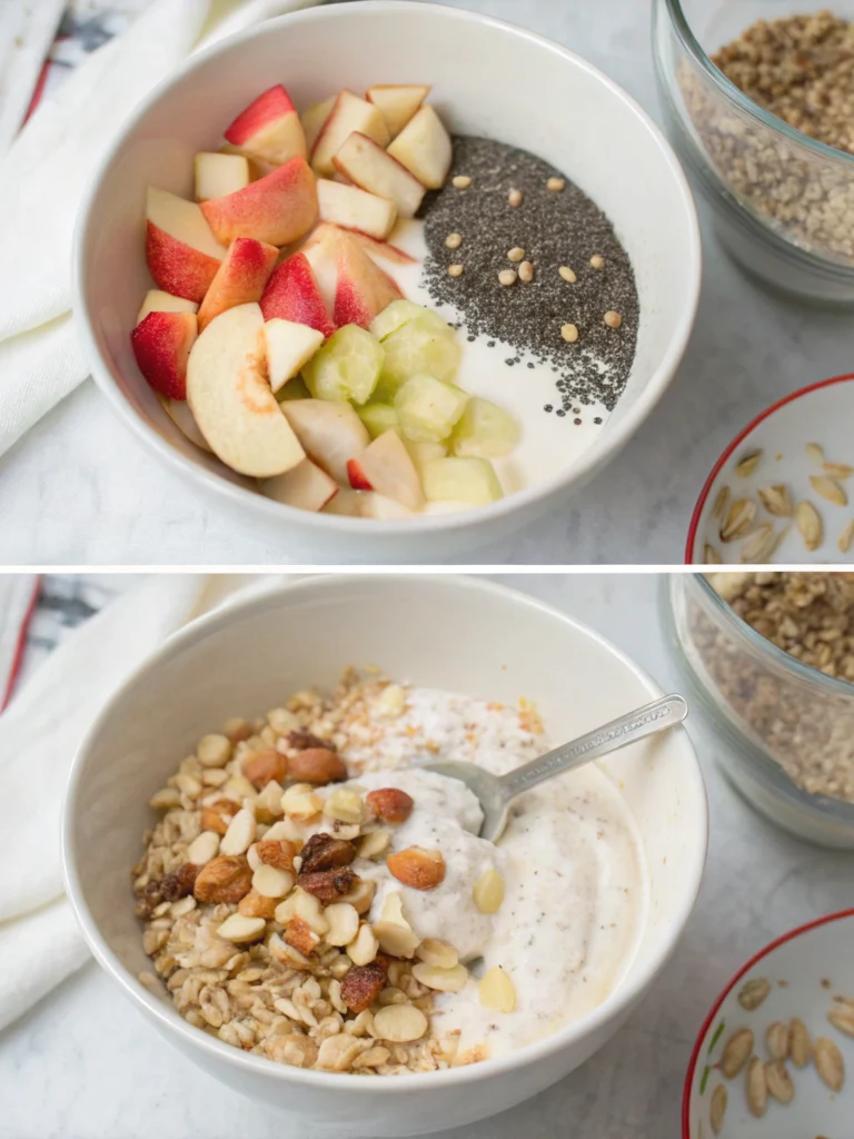 bircher muesli preparing steps