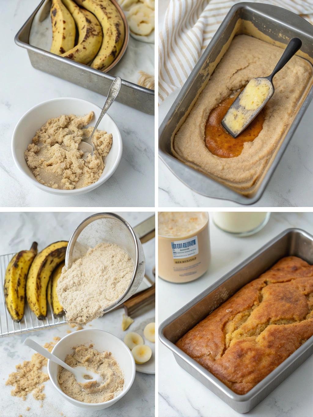 Protein Banana Bread preparing steps