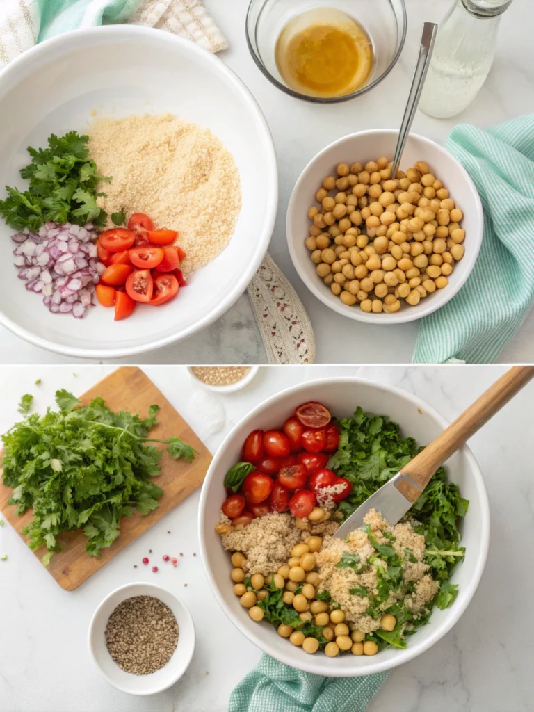 Quinoa Chickpea Salad preparing steps