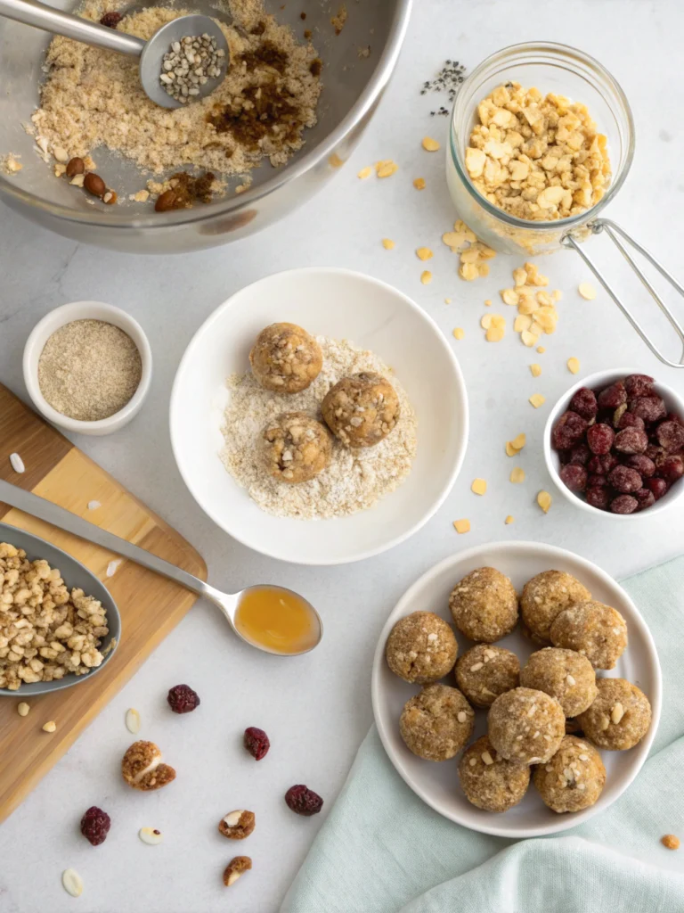 no bake energy balls preparing steps