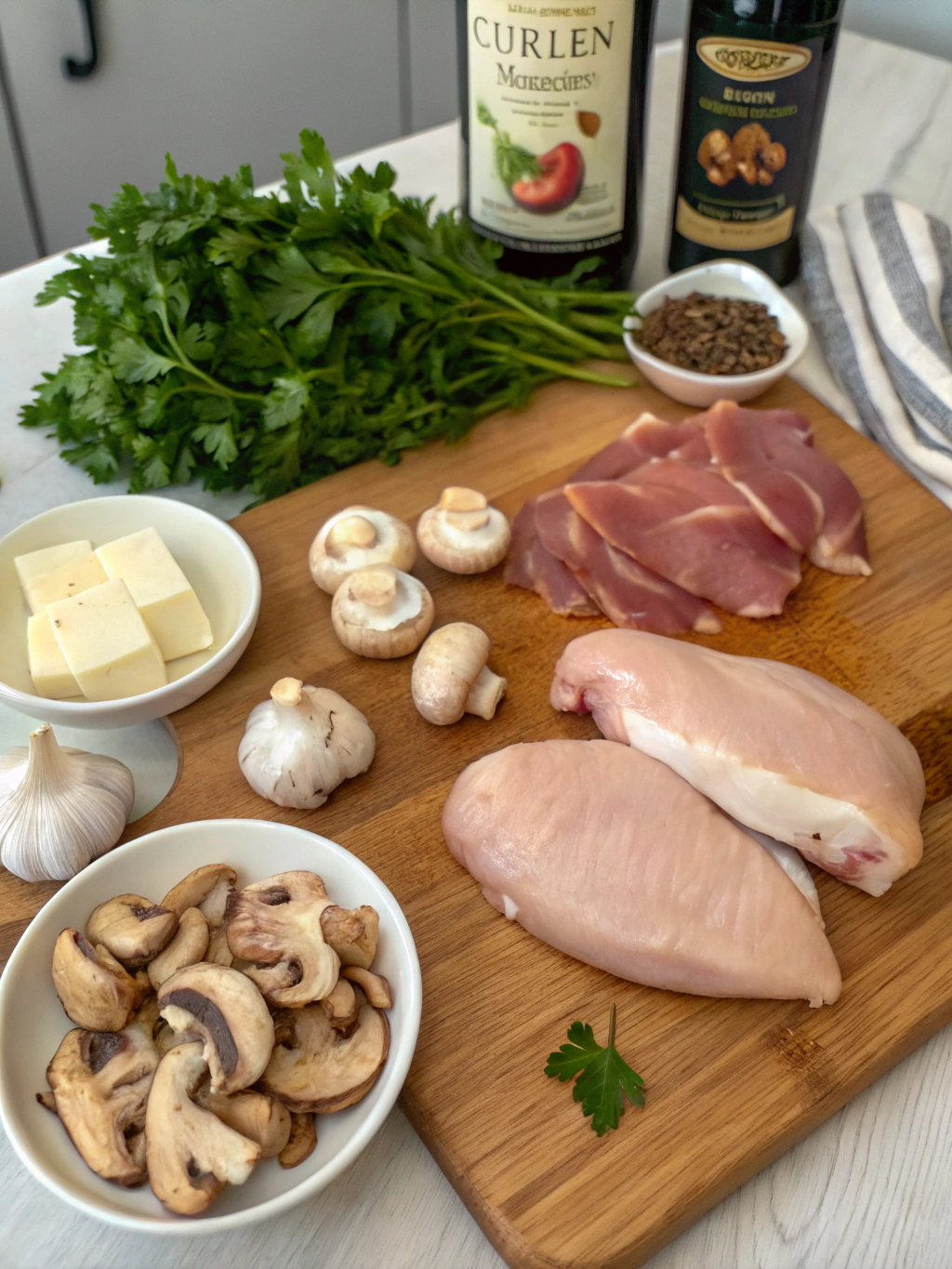 Stuffed Chicken Marsala ingredients