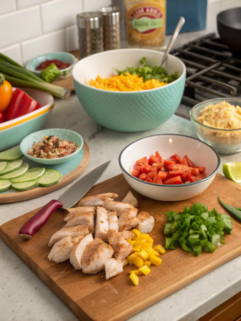 Cantina Chicken Bowl preparing steps