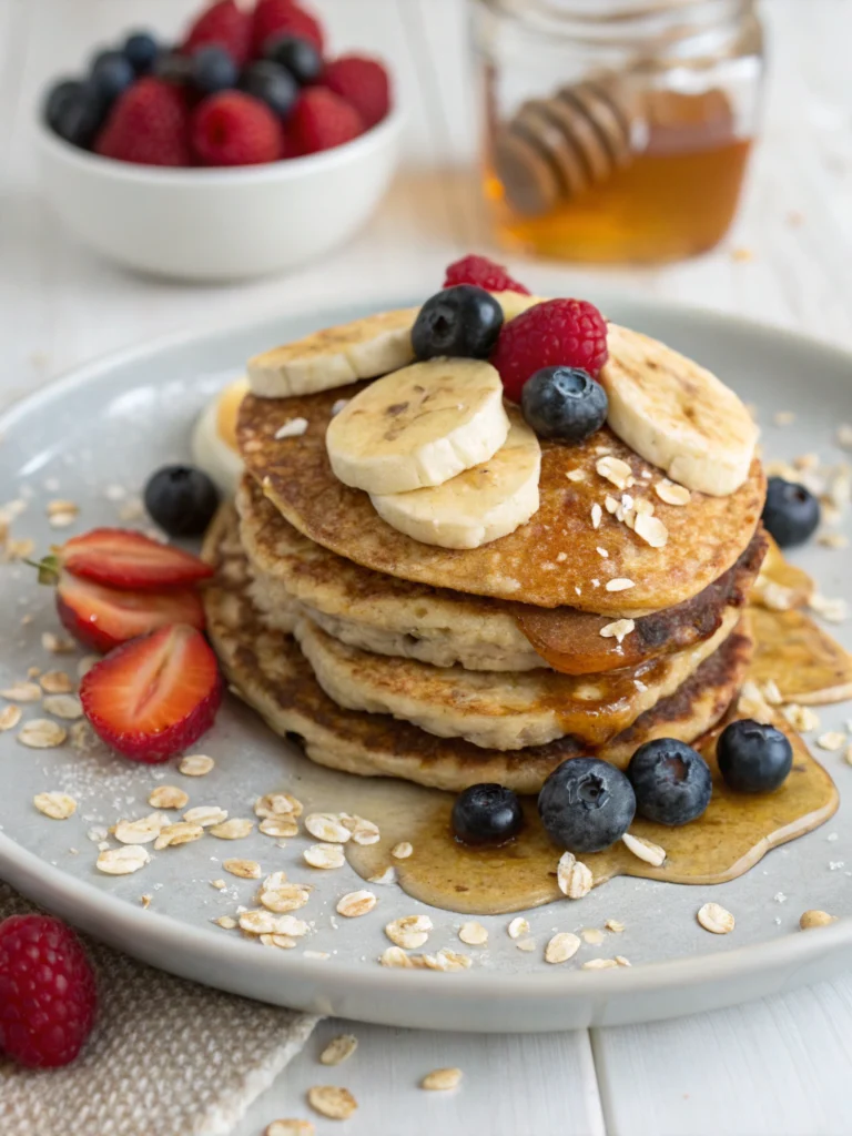 Banana Oat Protein Pancakes