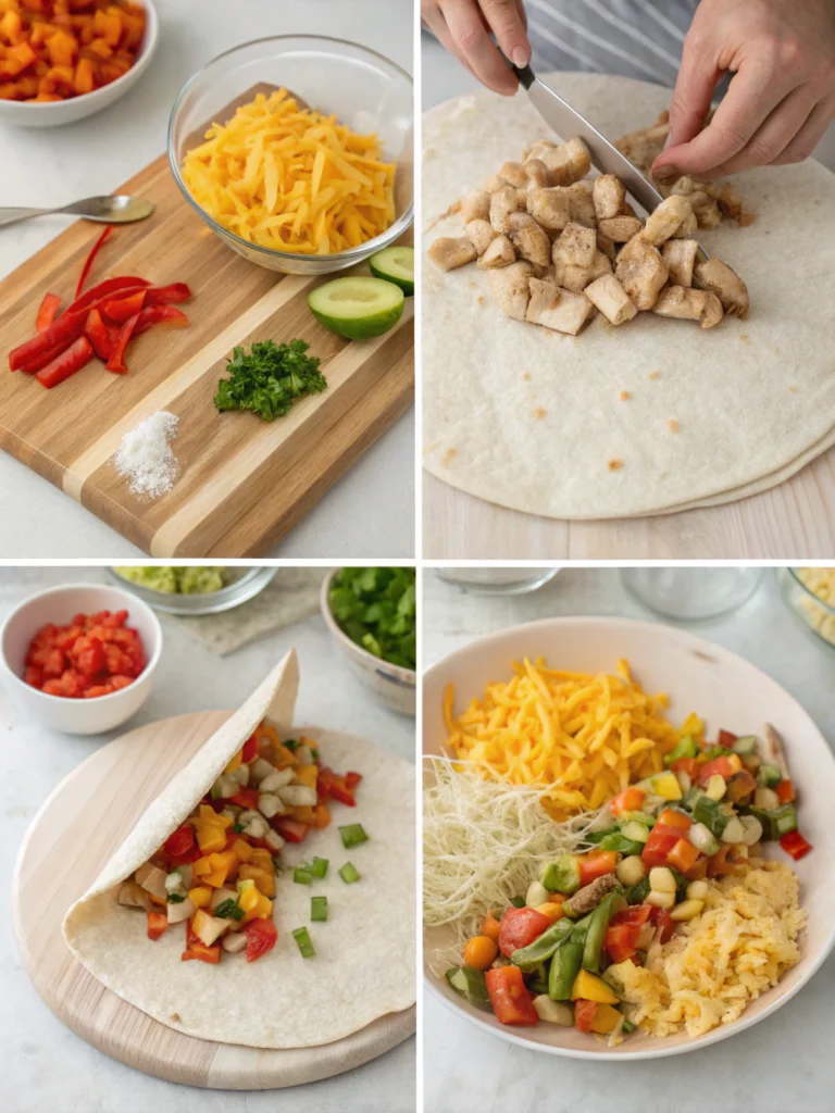 chicken burrito recipe preparing steps