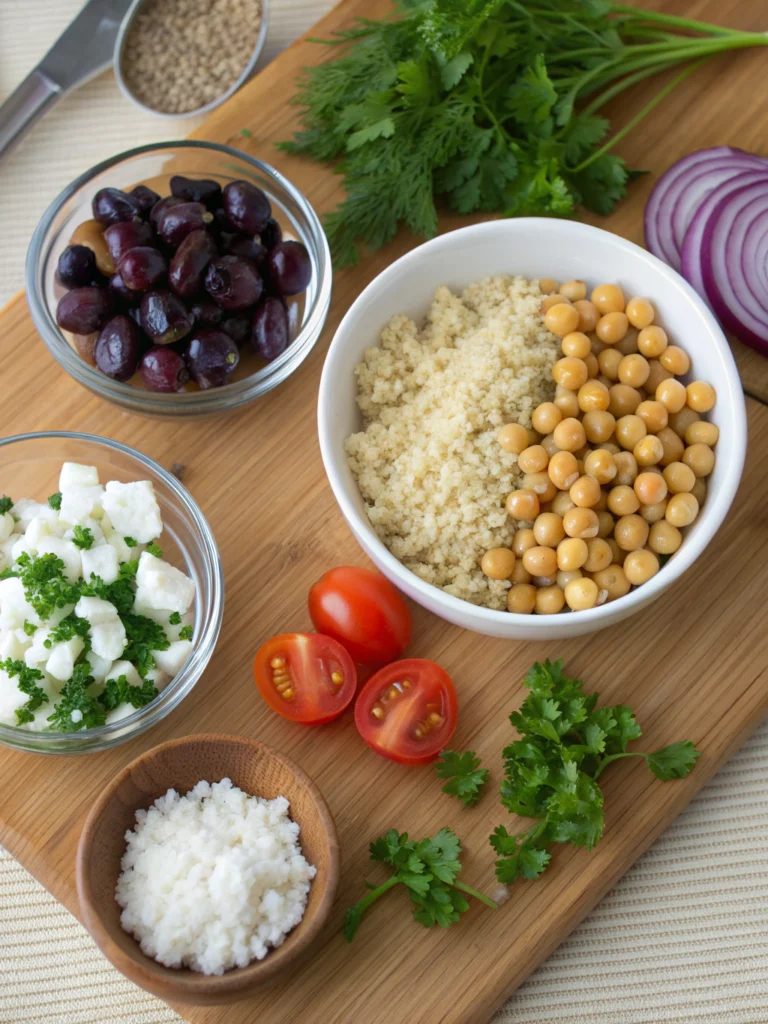 Quinoa Chickpea Salad ingredients