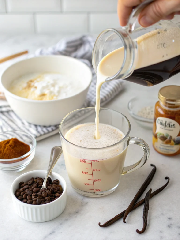 Vanilla Chai Latte preparing steps