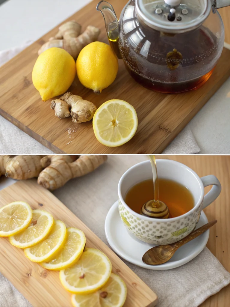 lemon ginger tea preparing steps