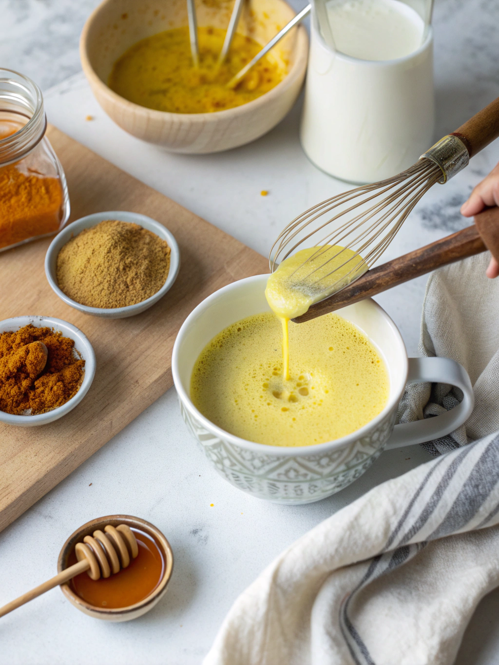 Golden Latte preparing steps