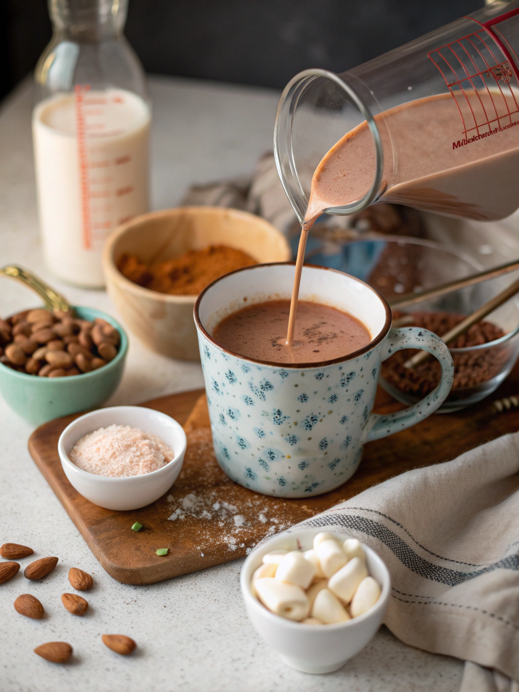Hot Chocolate with Almond Milk preparing steps